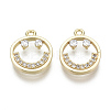 Brass Micro Pave Clear Cubic Zirconia Charms X-KK-S348-544-NF-1