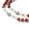 (Jewelry Parties Factory Sale)Hamsa Hand /Hand of Miriam Lotus Tassel Pendant Necklace for Girl Women NJEW-JN03661-5