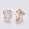 Faceted Glass Stud Earring Findings GLAA-F084-C13-2