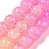 Spray Painted Crackle Glass Beads Strands DGLA-C002-8mm-01-3