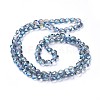 Electroplate Glass Beads Strands EGLA-F146-FR01-2