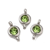 304 Stainless Steel Single Rhinestone Connector Charms STAS-E194-13P-08-1