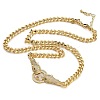 Brass Micro Pave Cubic Zirconia Leopard Pendant Twisted Chain Necklaces NJEW-K385-01C-01-1