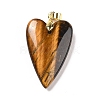 Natural Tiger Eye Pendants X-G-E570-01G-07-2