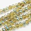 Electroplate Glass Faceted Rondelle Beads Strands EGLA-D020-6x4mm-M-2
