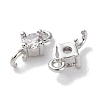 Rack Plating Brass Pave Clear Cubic Zirconia Connector Charms KK-Z039-39P-2