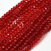 Faceted Rondelle Transparent Glass Beads Strands EGLA-J134-3x2mm-B02-1