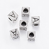 304 Stainless Steel Large Hole Letter European Beads STAS-H428-01AS-A-1