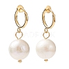 Natural Baroque Pearl Keshi Pearl Clip-on Hoop Earrings EJEW-JE03829-01-1