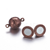 Brass Magnetic Clasps with Loops LS-PALLOY-MC043-3R-2