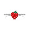 Anti-Tarnish Enamel Strawberry Finger Rings RJEW-Q814-10P-2