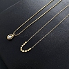 2Pcs 2 Style Plastic Oval & 304 Stainless Steel Nuggets Pendant Necklaces Set NJEW-K257-08G-2