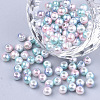 Rainbow ABS Plastic Imitation Pearl Beads OACR-Q174-8mm-05-1