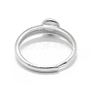 Adjustable Rhodium Plated 925 Sterling Silver Finger Ring Components STER-L055-019P-3