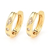 Brass Clear Cubic Zirconia Hoop Earrings EJEW-L277-02G-4