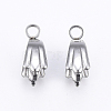 Tarnish Resistant 201 Stainless Steel Pendant Pinch Bails STAS-E437-26P-1