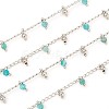 Handmade Faceted Natural Amazonite Beaded Chains CHC-E021-02H-P-2