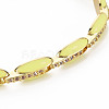 Brass Micro Pave Cubic Zirconia Link Chain Bracelet for Women BJEW-T020-05G-01-2