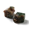 Natural & Synthetic Gemstone Carved House Figurines DJEW-P015-01-3