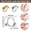 SUNNYCLUE 12Pcs 2 Colors Alloy Cuff Rings RJEW-SC0001-09-2