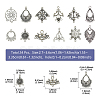 24Pcs 12 Style Tibetan Style Chandelier Component Links TIBEP-YW0001-73-2