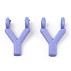 Rack Plating Spray Painted Alloy 2-Loop Link Pendants PALLOY-N176-01Y-2