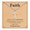 Cross 201 Stainless Steel Mustard Seed Pendant Necklaces for Women WG511AE-02-1