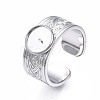 Non-Tarnish 304 Stainless Steel Open Cuff Finger Ring Cabochon Settings X-STAS-T060-05P-3