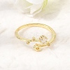 Brass Micro Pave Clear Cubic Zirconia Cuff Open Rings for Women CU-CBAE7DF-12G-06-2