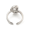 Brass Letter Open Cuff Rings for Women RJEW-G313-01D-P-3
