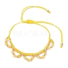 Flower Glass Seed Beads & Natural Agate Beaded Bracelets BJEW-MZ00222-04-3