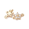 Brass Pave Cubic Zirconia Connector Charms ZIRC-L105-01G-3