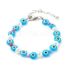 Evil Eye Handmade Lampwork Beaded Bracelets for Women BJEW-JB07761-1