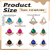 12Pcs 6 Colors Glass Rhinestone Pendants FIND-LP0004-18-2