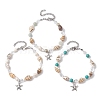 3Pcs 3 Style Alloy Starfish Charm Bracelets Set BJEW-JB10090-1