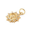 Brass Micro Pave Clear Cubic Zirconia Charms KK-E111-32H-G-2