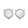 Brass Micro Pave Clear Cubic Zirconia Chandelier Component Links CU-CBA5585-03P-03-1