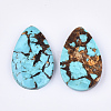 Assembled Natural Bronzite and Synthetic Turquoise Pendants G-S329-076-2