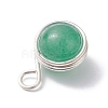 Natural Mixed Gemstone Copper Wire Wrapped Pendants PALLOY-JF02604-01-4