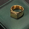 Square 304 Stainless Steel Finger Rings WGB1DFB-29-1