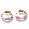 Brass Huggie Hoop Earrings EJEW-S209-08-4