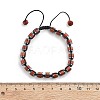 Adjustable Natural Red Jasper and Non-magnetic Synthetic Hematite Braided Bead Bracelets BJEW-Z090-01M-5