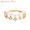 Brass Micro Clear Cubic Zirconia Adjustable Ring Settings LS-KK-T062-238G-4