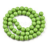 Opaque Solid Color Glass Beads Strands GLAA-T032-P8mm-06-3