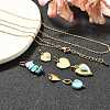 Synthetic Turquoise & Shell Heart Pendant & Necklaces & Bracelets Sets SJEW-Q002-04G-5