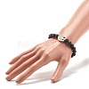 Natural Lava Rock Stretch Bracelet with Tree of Life BJEW-JB07692-3