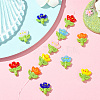 12Pcs 6 Colors Handmade Lampwork Beads LAMP-PA0001-04-5