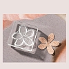 5-Petal Flower Silicone Clear Stamps with Acrylic Blocks DIY-G121-07A-1