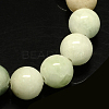 Natural Dyed Yellow Jade Gemstone Bead Strands G-R271-6mm-Y28-2