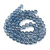 Frosted Transparent Glass Bead Strands GLAA-P065-10mm-10-5